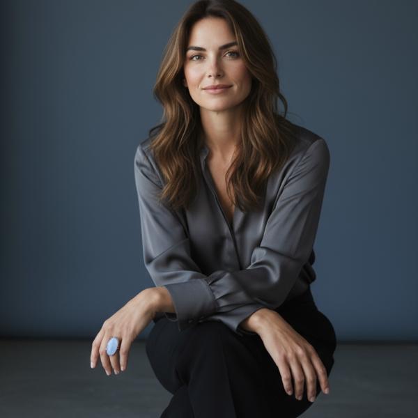 Anillo CALCEDONIA NATURAL plata de 1ª ley(925 milésimas) 