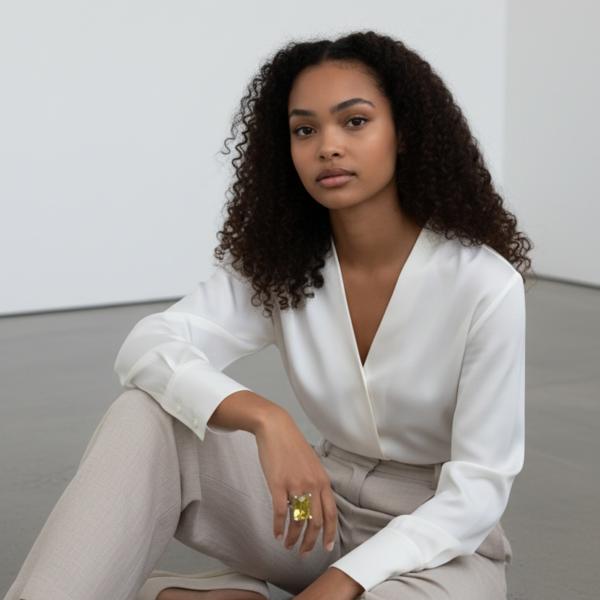 Anillo CUARZO LIMÓN NATURAL plata de 1ª ley(925 milésimas) 