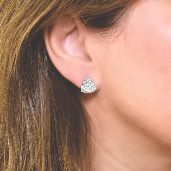 Pendientes pavé oro blanco 1ª ley (750 milésimas)