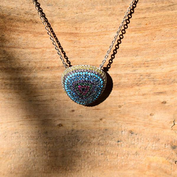 Collar rainbow plata de 1ª ley(925 milésimas)