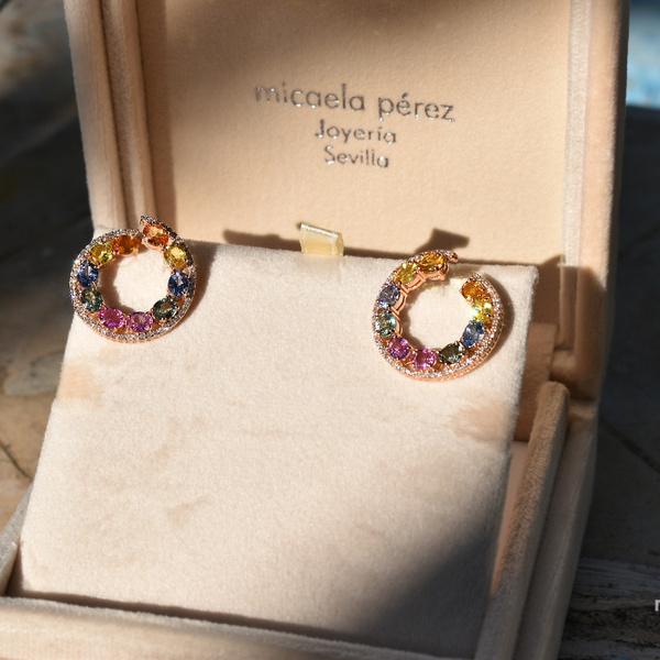 Pendientes zafiros naturales oro de 1ª ley(750 milésimas) 