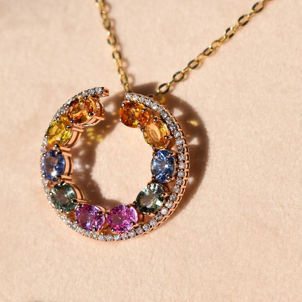 Colgante ZAFIROS NATURALES ORO DE 1ª LEY(750 MILÉSIMAS)