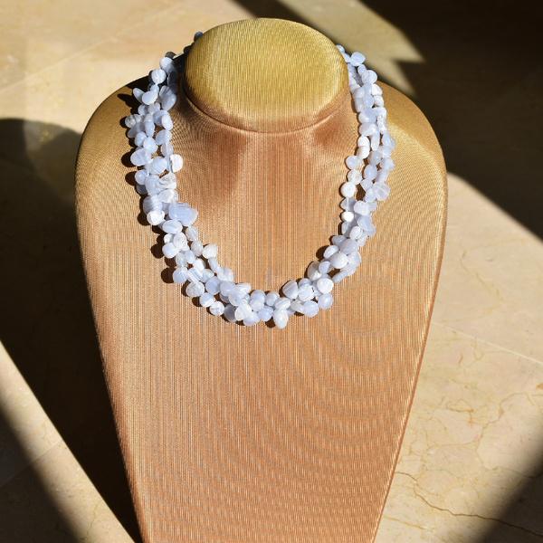 Collar calcedonia natural  