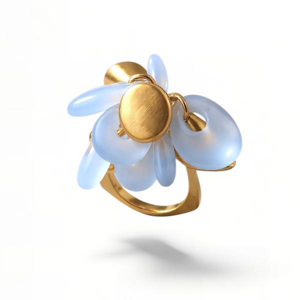 Anillo ANÉMONE DE MER oro amarillo de 1ª ley(750 milésimas)