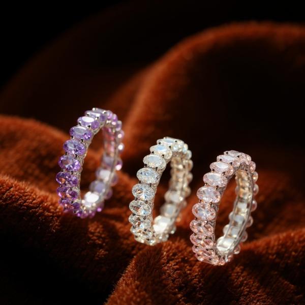 Anillo alianza completa de plata de 1ª ley(925 milésimas) con terminación de oro blanco 