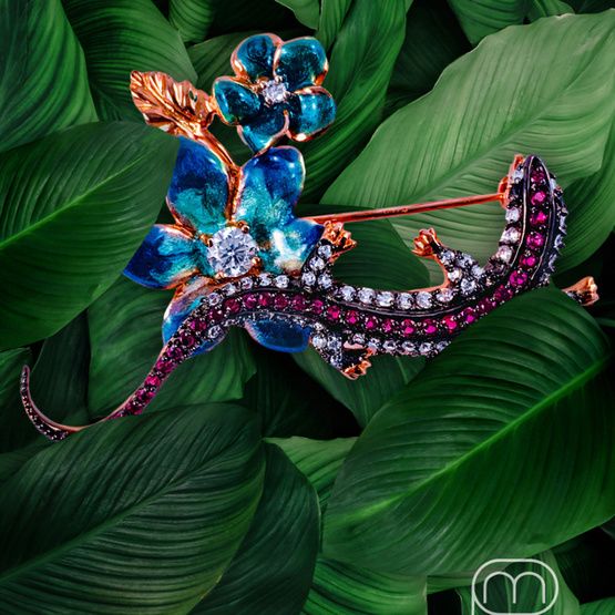 Broche LIZARD plata de ley