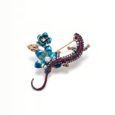 Broche LIZARD plata de ley