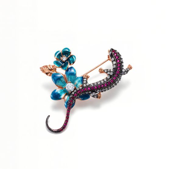 Broche LIZARD plata de ley