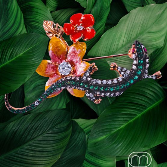 Broche LIZARD plata de ley