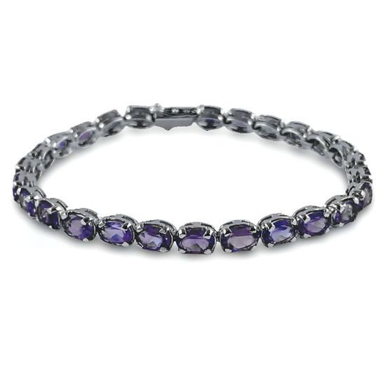 Pulsera RIVIÉRE OVAL AMATISTA oro de 1ª ley(750 milésimas) 