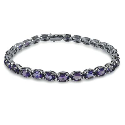Pulsera RIVIÉRE OVAL AMATISTA oro de 1ª ley(750 milésimas) 