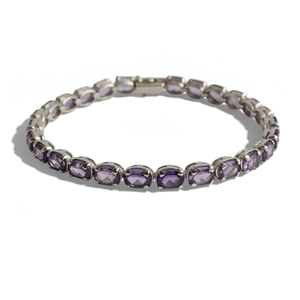 Pulsera RIVIÉRE OVAL AMATISTA oro de 1ª ley(750 milésimas) 