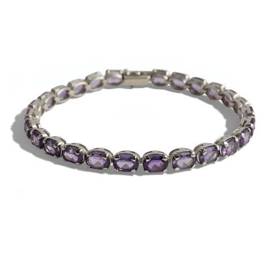 Pulsera RIVIÉRE OVAL AMATISTA oro de 1ª ley(750 milésimas) 