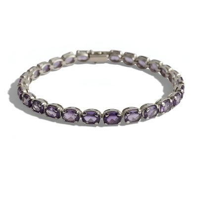Pulsera RIVIÉRE OVAL AMATISTA oro de 1ª ley(750 milésimas) 