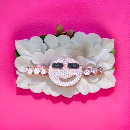 Pulsera EMOJI plata 925 bañada en oro rosa de 18k