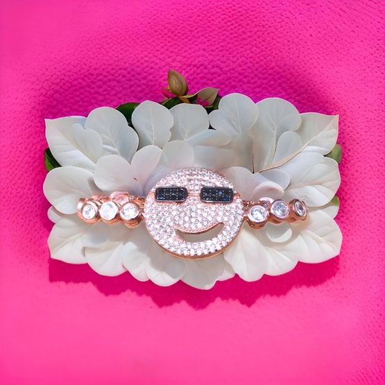 Pulsera EMOJI plata 925 bañada en oro rosa de 18k