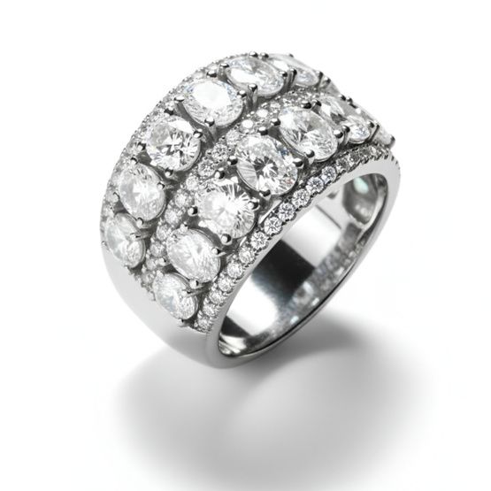 Anillo doble de plata de 1ª ley(925 milésimas) con terminación de oro blanco 