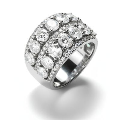 Anillo doble de plata de 1ª ley(925 milésimas) con terminación de oro blanco 