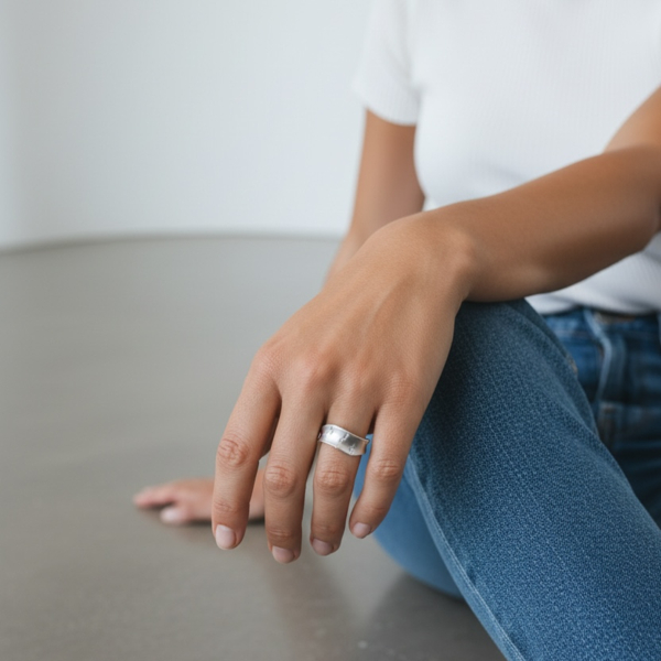 Anillo de oro blanco de 18k