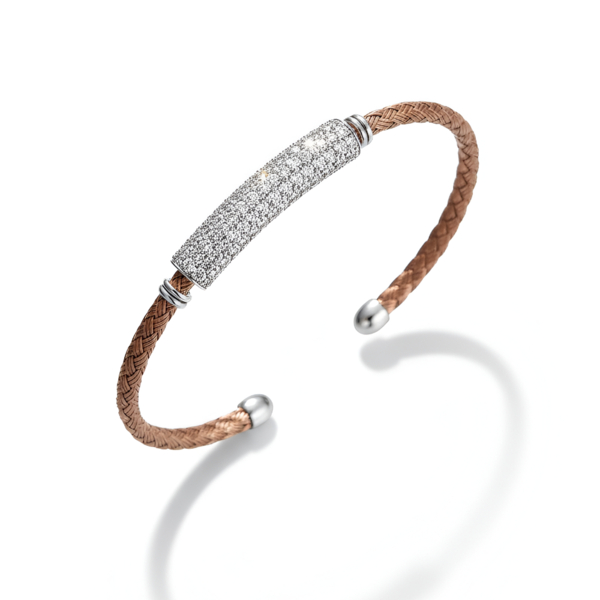 Pulsera PAVÉ plata 925 bañada en oro rosa de 18k