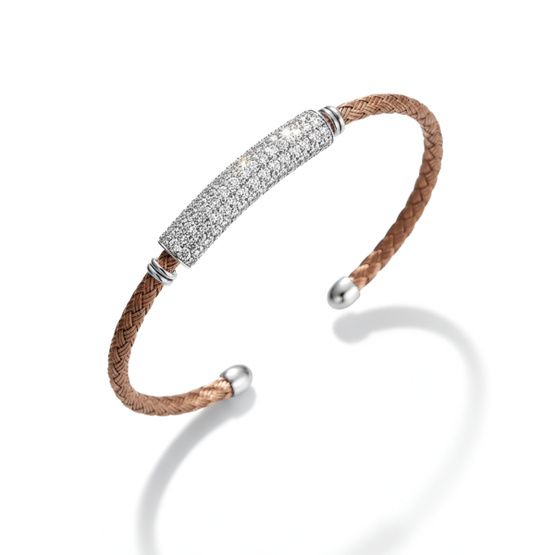 Pulsera PAVÉ plata 925 bañada en oro rosa de 18k