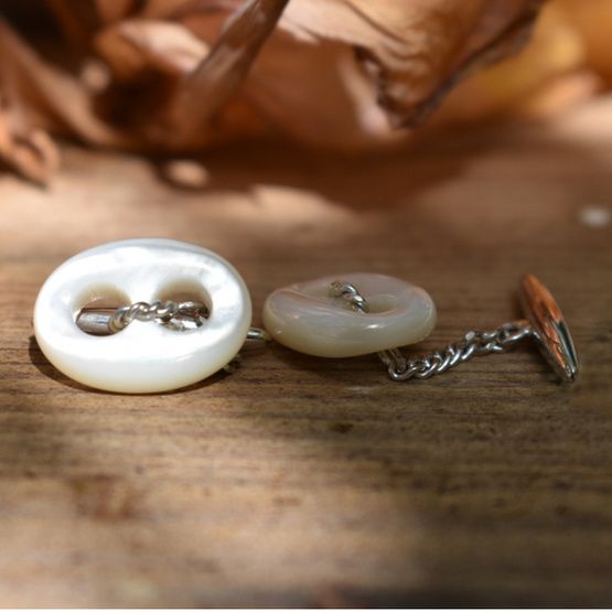 Gemelos MADRE PERLA plata de ley