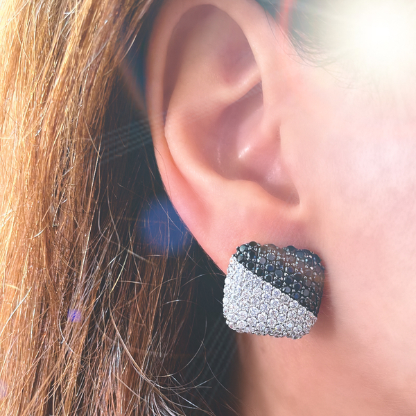 Pendientes bicolor oro de 1ª ley(750 milésimas) 