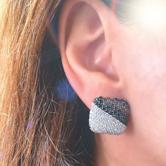 Pendientes bicolor oro de 1ª ley(750 milésimas) 