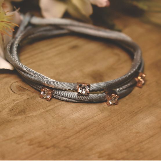 Pulsera SEDA GREY plata de ley