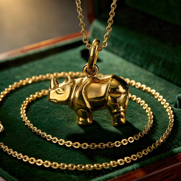 Colgante rinoceronte oro amarillo de 1ª ley(750 milésimas) 