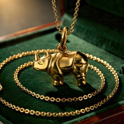 Colgante rinoceronte oro amarillo de 1ª ley(750 milésimas) 