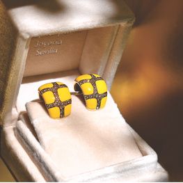 Pendientes brown diamonds oro amarillo de 1ª ley(750 milésimas) 