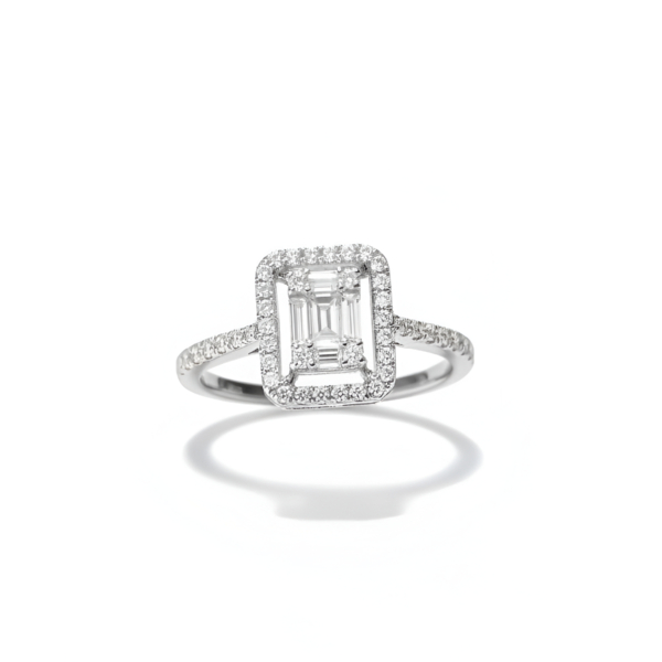 Anillo diamantes baguette oro de 1ª ley(750 milésimas) 