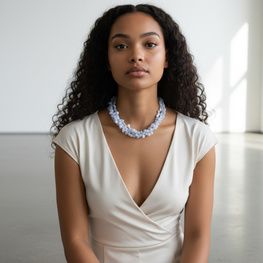 Collar calcedonia natural  