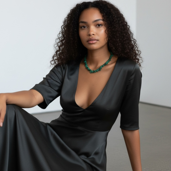 Collar malaquita natural 