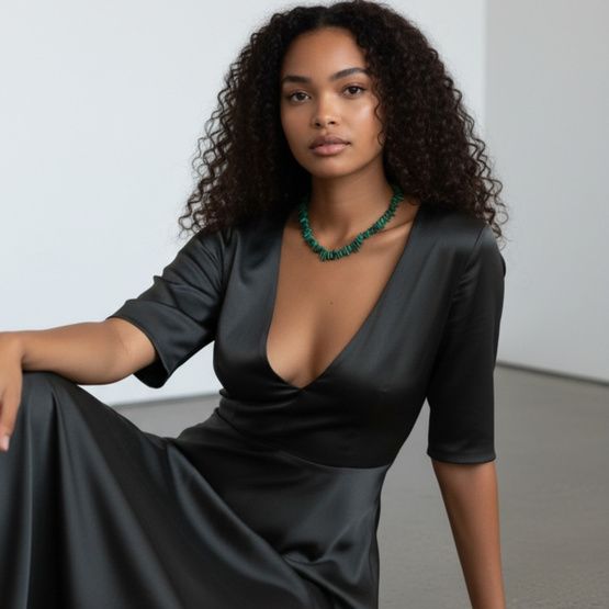 Collar malaquita natural 