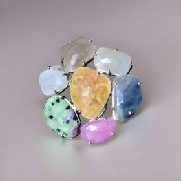 Anillo zafiros naturales plata de 1ª ley(925 milésimas) 