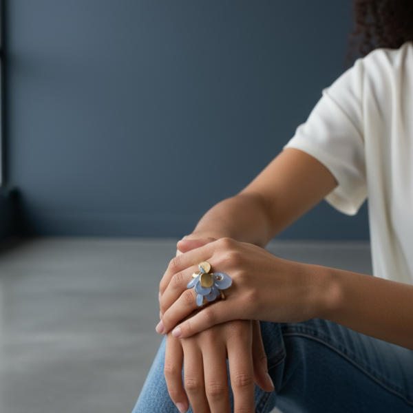 Anillo ANÉMONE DE MER oro amarillo de 1ª ley(750 milésimas)