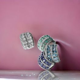 Anillo doble de plata de 1ª ley(925 milésimas) con terminación de oro blanco 
