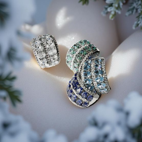 Anillo doble de plata de 1ª ley(925 milésimas) con terminación de oro blanco 