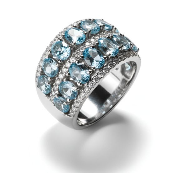 Anillo doble de plata de 1ª ley(925 milésimas) con terminación de oro blanco 