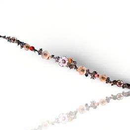 Pulsera de plata 925 con terminación de oro blanco y esmalte 