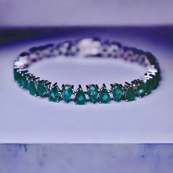 Pulsera rivière plata de 1ª ley(925 milésimas) con terminación de oro blanco 