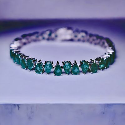 Pulsera rivière plata de 1ª ley(925 milésimas) con terminación de oro blanco 