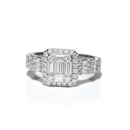 Anillo de plata de 1ª ley(925 milésimas) con terminación de oro blanco 