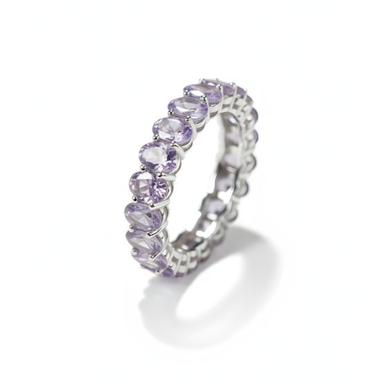 Anillo alianza completa de plata de 1ª ley(925 milésimas) con terminación de oro blanco 