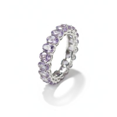 Anillo alianza completa de plata de 1ª ley(925 milésimas) con terminación de oro blanco 
