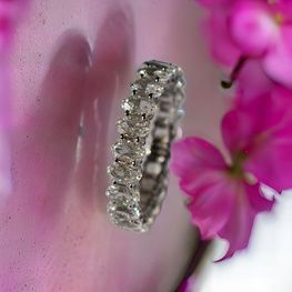 Anillo alianza completa de plata de 1ª ley(925 milésimas) con terminación de oro blanco 