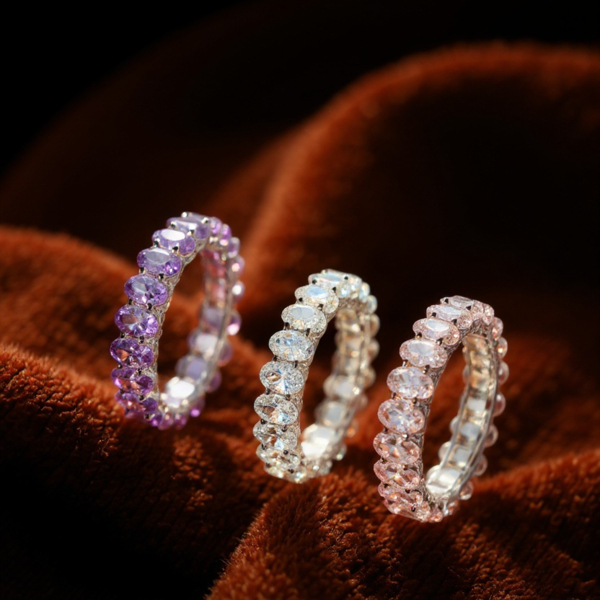 Anillo alianza completa de plata de 1ª ley(925 milésimas) con terminación de oro blanco 