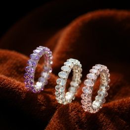 Anillo alianza completa de plata de 1ª ley(925 milésimas) con terminación de oro blanco 